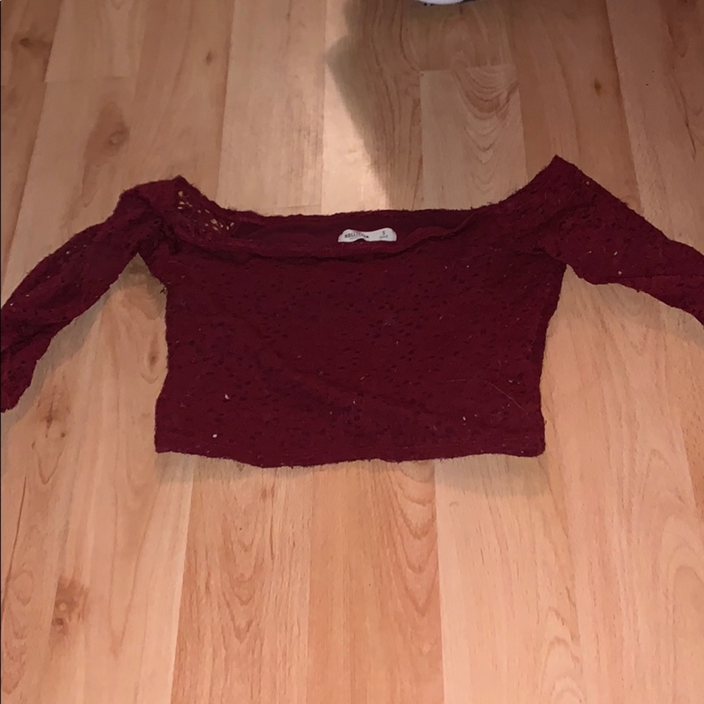 Hollister red see though top